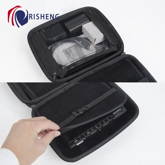 Custom Portable Protective Travel Storage Bag for Feelworld Video Monitors Shockproof Durable Hard Zipper Tool Carrying EVA Case