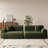 Canapé sectionnel rembourré de style crème français avec tissu en chenille pour petits salons - Design minimaliste moderne, nouveau modèle
