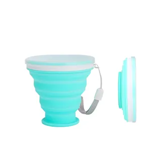 Складные телескопические чашки, креативные силиконовые кофейные чашки с принтом OGo, портативные подарочные карманные чашки