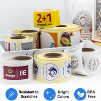 Rouleau d'étiquettes en papier enduit blanc d'autocollants de transfert thermique découpés à l'emporte-pièce directement d'usine pour l'épicerie de Promotion logistique/industrielle