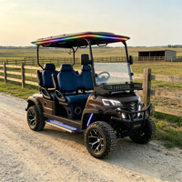 Mobil Golf Listrik Rainbow 72V Lithium 4-Kursi 5kw, Buggy Golf dengan Cat Kustom, Kotak Kargo Belakang, Bersertifikasi DOT, Terangkat, Standar AS