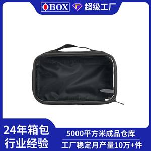 Transparent <b>Toiletry</b> <b>Bag</b> Large Capacity Rectangle Soft Handle Storage <b>Bag</b> <b>For</b> <b>Travel</b> And Home Use Solid Color Design - Product Image 5