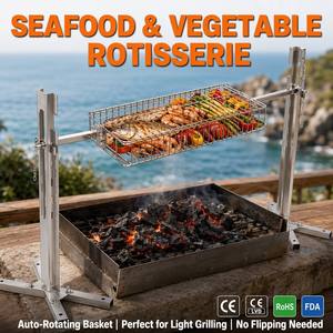 Support <span class=keywords><strong>de</strong></span> rôtissoire en acier inoxydable 304, 129x75cm, panier amovible en option, moteur 15W 30W 45W, pour agneau et cochon entiers, CE-EMC CE-LVD - Product Image 5