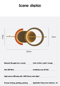 Lámpara de ambiente para sala de estar, cama de dormitorio, lámpara de pared de fondo de <span class=keywords><strong>TV</strong></span> cálida creativa - Product Image 6