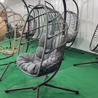 Fauteuil suspendu pliable d'extérieur en rotin, chaise œuf individuelle pour balcon, jardin, patio, fauteuil lounge nid pour usage domestique