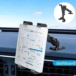 Heavy Duty Drill Base Tablet Holder Car Mount Compatible With Ipad For Desks/Cars / Wall Or Truck /Commercial Vehicles Dash