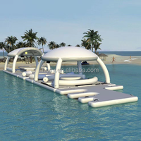Grand parasol gonflable en PVC pour bar aquatique et canapé, idéal pour les fêtes fluviales et le divertissement