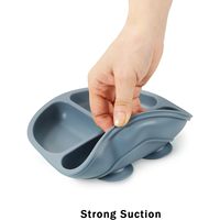 Lot de 3 assiettes à succion divisées en silicone 100 % sans BPA, motif uni, taille unique, pour bébés et tout-petits, multicolores, avec 3 cuillères – Vente en gros