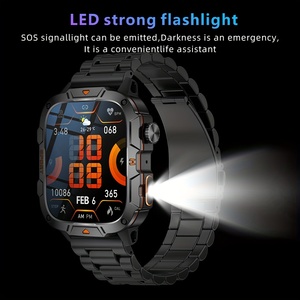 Đồng hồ thông minh thể thao ngoài trời dành cho nam mới Đèn pin màn hình lớn 1,96 inch Đồng hồ thông minh chống nước IP68 tương thích với Android <span class=keywords><strong>iPhone</strong></span> - Product Image 3