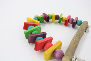 Renkli küçük kuş oyuncak seti <span class=keywords><strong>Rattan</strong></span> kuş kafesi malzemeleri ahşap merdiven kemik papağanlar için atiatiel eğitim çiğneme salıncak - Product Image 5