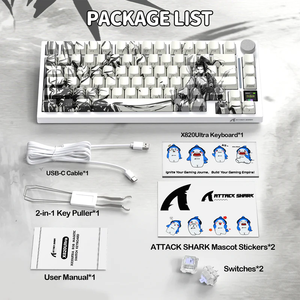 Clavier mécanique ATTACK <span class=keywords><strong>SHARK</strong></span> X820Ultra Tri-mode Gasket, disposition 75%, écran couleur RGB, bouton rotatif, clavier de jeu sans fil pour joueurs - Product Image 6