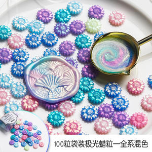 Gránulos de cera Aurora 500g, cera selladora redonda no tóxica para confeti de boda - Product Image 5