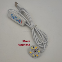 Carte de circuit imprimé LED SMD5730 31 mm, 5 V USB, dimmable, double blanc CCT, puces LED, couleur réglable, source de lumière LED DIY