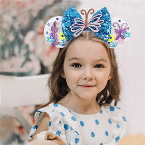 Encanto Aksesoris Rambut Anak Perempuan Payet Busur Simpul Kupu-kupu Bunga Cosplay Mickey Hairband Telinga Tikus Ikat Kepala - Product Image 2