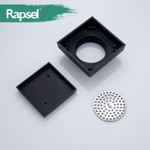 Grille de <span class=keywords><strong>douche</strong></span> encastrable carrée noire mate Watermark avec sortie de 50 mm pour salle de bain - Product Image 5