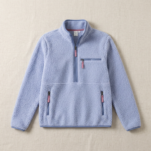 AQTQ Pull en <span class=keywords><strong>polaire</strong></span> sherpa à fermeture éclair 1/2, respirant, de haute qualité, design personnalisé, mode, pour femmes, pour l'extérieur, pour l'hiver - Product Image 1