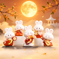 Kotak Misteri Resin Kelinci, Figurine Kelinci Bulan, Mainan Koleksi, Gaya Tradisional Cina, Ornamen Meja, Hadiah Hari Raya Pertengahan Musim Gugur