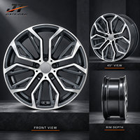 Jantes forgées 18-22 pouces 5x112 à rayons en V fendus, finition noire usinée avec face usinée brillante, concave peu profond, pour BMW Audi Mercedes-Benz