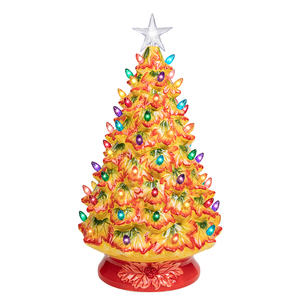 Nouveau produit sortie table décoration de noël fournitures jaune céramique fait à la main arbre de noël Arbol De Navidad Arboles - Product Image 1
