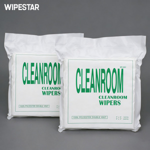 WIPESTAR 300pcs Dust-Free Square Cloths Polyester 110gsm Eco-Friendly High Quality 6x6 Inch Clean Room Wiper Display <strong>Panels</strong> - Product Image 1