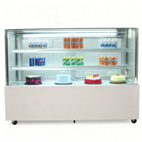 Vitrine à gâteaux verticale à angle droit avec porte arrière, vitrine de présentation de gâteaux à refroidissement par air, vitrine de présentation sans givre