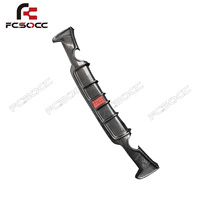 Diffuseur arrière en fibre de carbone avec éclairage LED pour BMW Série 4 F32 F33 F36 M Sport 2014+ Spoiler de pare-chocs arrière inférieur Kit carrosserie