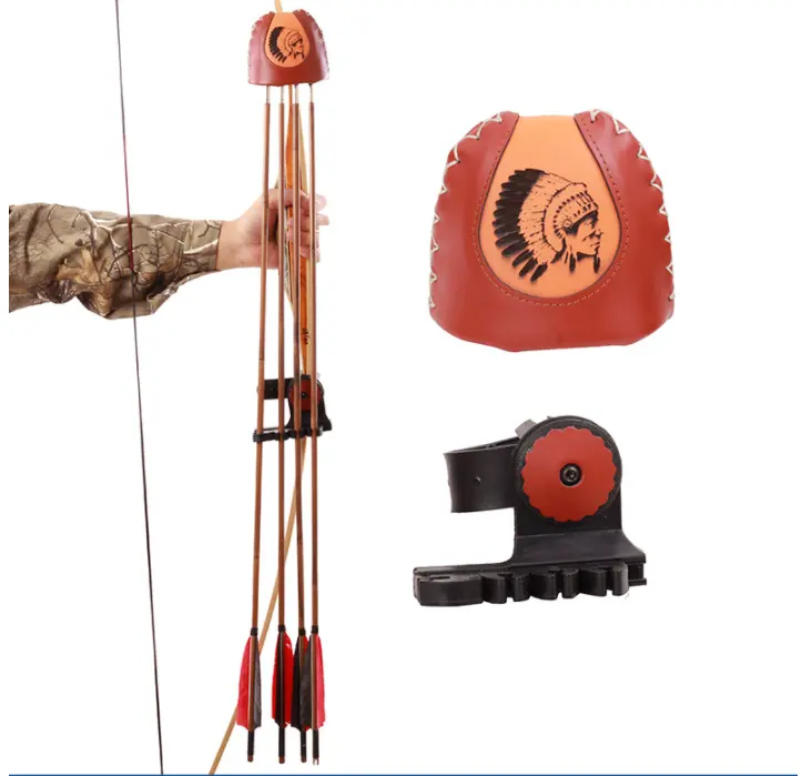 hunting bows traditional recurve longbow bow and arrow quiver leather target shooting equipment arrow quiver