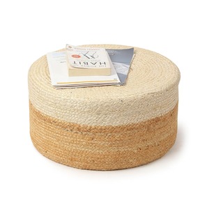 Hot Sale Handmade Natural Jute Ottoman Pouffe Round Braided Stool for Living Room Home Decor Available At Export Price - Product Image 4