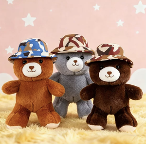 Oso de Peluche Personalizado con Gorro de Camuflaje <span class=keywords><strong>Kawaii</strong></span>, Juguete de Peluche Suave y Esponjoso, Regalo para Niños, Venta al por Mayor en Colores Surtidos - Product Image 1