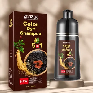 Permanent MOKERU Wholesale Hair Dye Shampoo Ginseng Extract 5 In 1 Fast Dye Gray Hair For Home Use Hair Color Dye