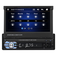 Autoradio Lecteur MP3 MP5 Voiture Simple DIN Écran Rétractable 7 Pouces avec Caméra Arrière Lecteur DVD