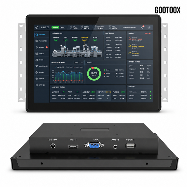 Touch Screen Monitor 7/10.1/13.3/15.6/21.5 Inch Embedded Capacitive Touch control panel industrial SCADA