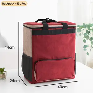 Специальный красный Термоизолированный многоразовый рюкзак для перевозки продуктов с подогревом в автомобиле, Доставка еды с ремешком на молнии