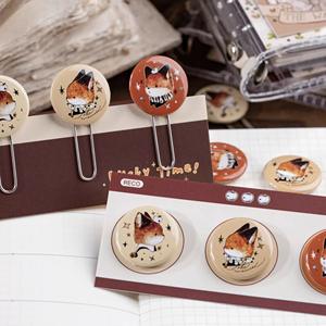 Vigreat – Nouveaux clips <span class=keywords><strong>marque</strong></span>-pages populaires à faire soi-même, personnalisables avec logo, porte-pages en étain, clips en forme de bouton pour étudiants - Product Image 5