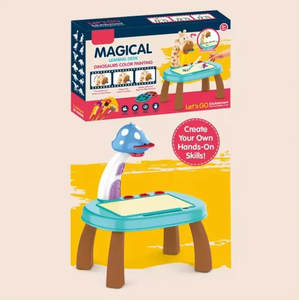 Mesa de Proyección Infantil <span class=keywords><strong>para</strong></span> Pintar, Mesa de Dibujo con Proyección de Dinosaurios y Hongos, Mesa de Almacenamiento con Proyección - Product Image 5