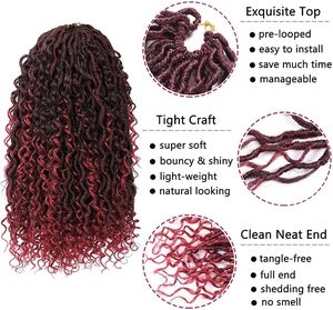 Offre Spéciale 18 pouces River Faux Locs Fly Locs Tressage <span class=keywords><strong>Cheveux</strong></span> Crochet <span class=keywords><strong>Bouclés</strong></span> Tresse <span class=keywords><strong>Cheveux</strong></span> Synthétiques Tresse Africaine <span class=keywords><strong>Meches</strong></span> - Product Image 3