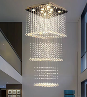 Lustre d'escalier moderne de luxe en cristal nordique avec installation professionnelle, haute luminosité et installation facile