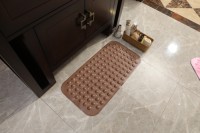Tapis de bain antidérapant YIJU en PVC massif, lavable et écologique, avec ventouses et trous de drainage pour salle de bain – Vente chaude OEM