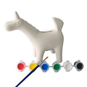Elsas all'ingrosso salvadanai in ceramica bianca fai <span class=keywords><strong>da</strong></span> te vernici acriliche non tossiche cavalli in gesso giocattoli <span class=keywords><strong>da</strong></span> disegno divertenti - Product Image 2
