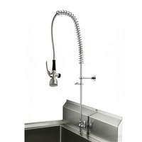 Robinet de cuisine commercial à douchette extractible 360° °   Robinet à col de cygne haute pression en acier inoxydable avec cartouche céramique, à fixation sur plan pivotant