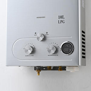 Calentador de agua instantáneo a gas de 10L sin tanque con pantalla LED para uso en el baño - Product Image 1