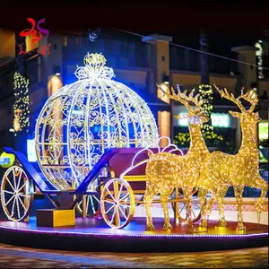 ثلاثية الأبعاد عزر حية عيد الميلاد هيكل الحيوان الإضاءة كبيرة صغيرة مضاءة الغزلان الرنة مع مزلقة مصباح ليد