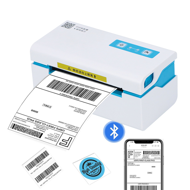 4x6 Blue Tooth Shipping Label Maker Address Label Printer Inkless Thermal A6 Waybill Printer