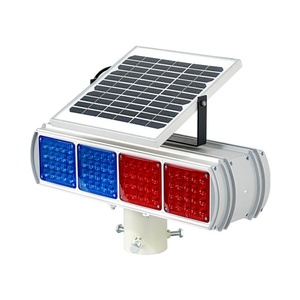ไฟเตือนจราจรแบบกระพริบ LED พลังงานแสงอาทิตย์ สีแดงน้ำเงิน สำหรับงานก่อสร้าง - Product Image 1