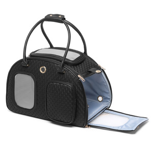 Sac à dos respirant pour animaux de compagnie en PU à carreaux avec petite poche pour chatons et chiens, sac fourre-tout pour femme - Product Image 2