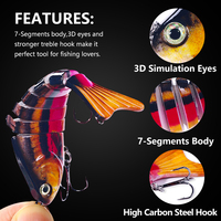 Umpan Pancing Ikan Nila Kualitas Terbaik 9.7Cm-14.5G 6 Bagian Umpan Berenang Plastik