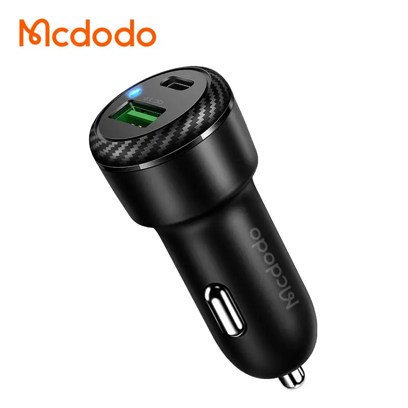 Exw Price Promotional Portable Car Fast Charger Qc 3.0 Dual Aluminum Metal Car Charger 38W Simple Pd Fast Car Charger Fast