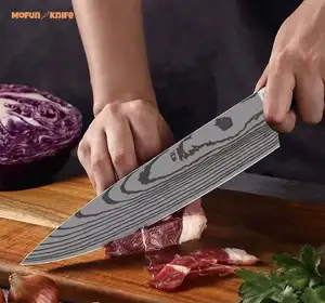 Cuchillos de Chef de obsidiana mango de resina negra cuchillos clásicos japoneses de acero inoxidable fábrica personalizar cuchillo de cocina fino con logotipo gratis