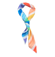 Bandana en polyester à motif arc-en-ciel imprimé numériquement, avec logo personnalisé, pour cadeau de mariage, emballage cadeau, accessoire de coiffure quotidien