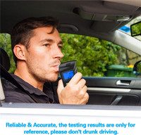 Testeur d'alcool numérique fiable en gros, éthylotest précis avec chargement USB pour la sécurité des conducteurs automobile